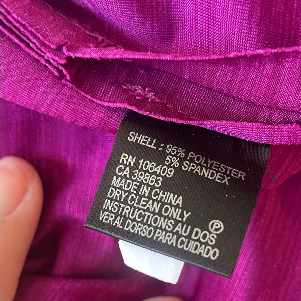 Tahari Magenta Long Sleeve Dress - Picture 11 of 11